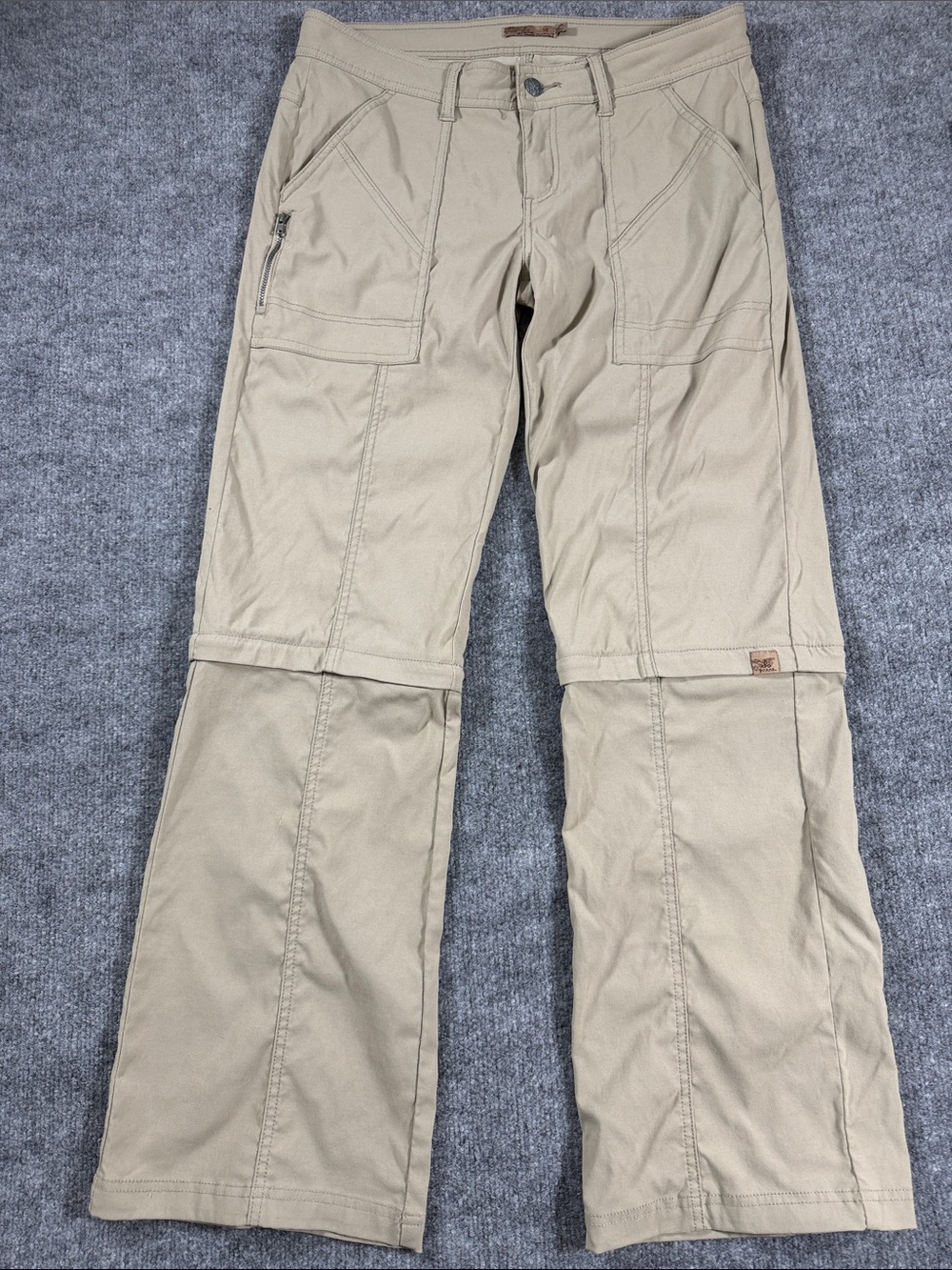 prAna Women’s Monarch Convertible Hiking Outdoor Pants Khaki Tan
